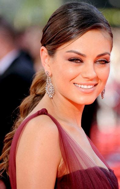 Mila Kunis Red Carpet Picture With Her Long Low Updo With Side Bang