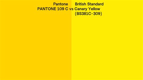 Pantone 109 C Vs British Standard Canary Yellow Bs381c 309 Side By