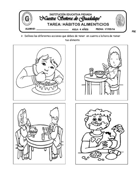 Dibujos De Buenos Habitos Alimenticios Para Colorear Imagui Kulturaupice