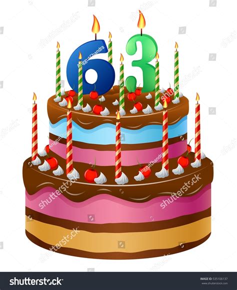 Happy Birthday Cake 63 Stock Vector Royalty Free 535106137 Shutterstock