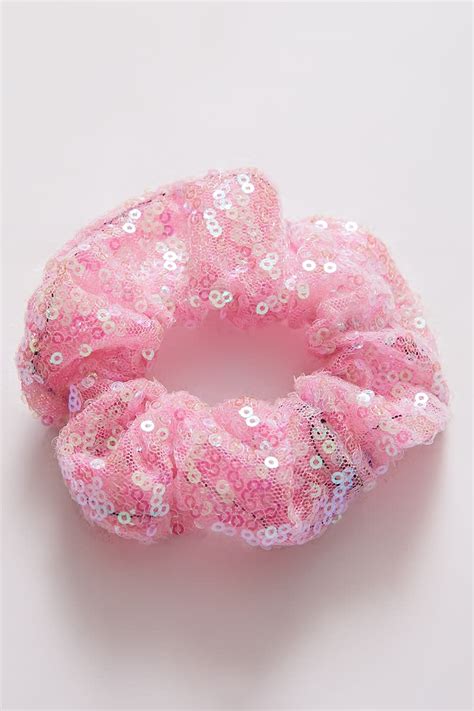 Pink Sequin Scrunchie In The Style Usa