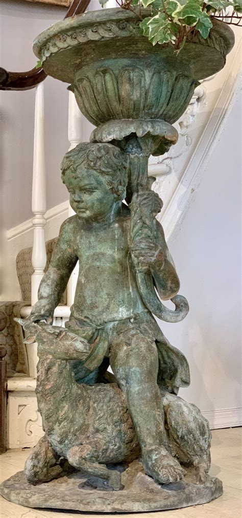 19th C Italian Garden Statue In Bronze Marston Luce