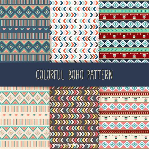 Free Vector Colorful Boho Patterns Collection