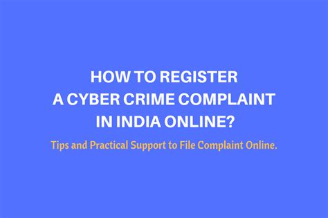 How To Register Cyber Crime Complaint In India Online