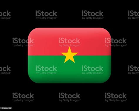 Bandiera Del Burkina Faso Icona Vettoriale Formattata E Pulsante Forma