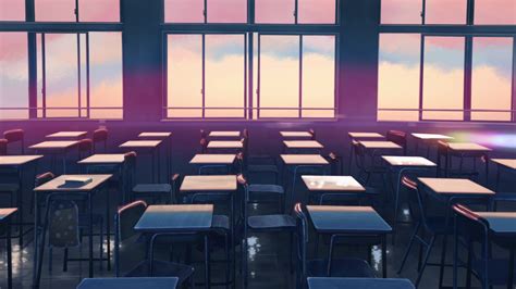 Anime Monogatari Series School Classroom Desk Chair Window