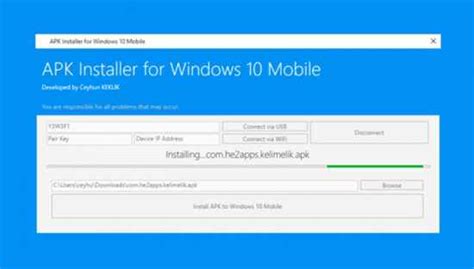 Windows 10 Mobile İçin Apk Dönüştürme Aracı Apk Installer For Windows