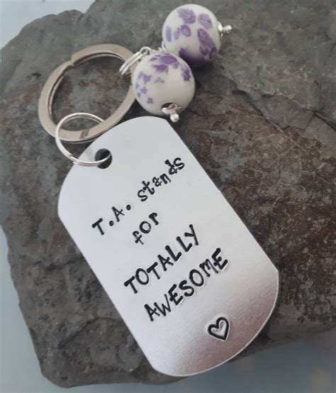 Ta Stands For Totally Awesome Keyring Teaching Assistant Etsy Uk