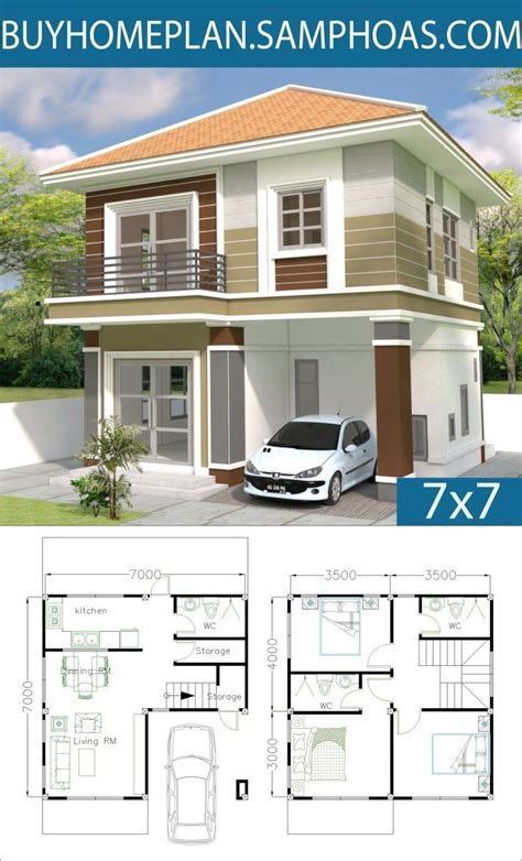 3 Bedrooms Home Design Plan 10x12m Samphoas Plansearch In 2021