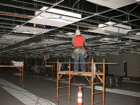 A dropped ceiling is a secondary ceiling, hung below the main (structural) ceiling. 29 best images about Drop ceiling installation on ...