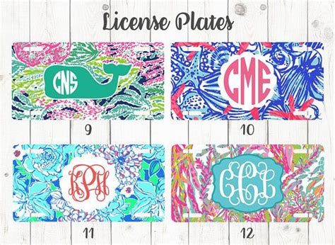Lilly Inspired Monogrammed License Plates Lilly Inspired License