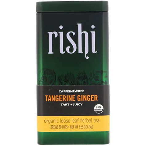 Rishi Tea Organic Loose Leaf Herbal Tea Tangerine Ginger Caffeine