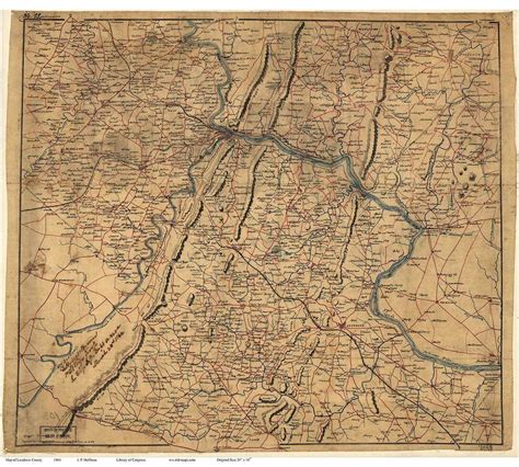Loudoun County Virginia 1864 Old Map Reprint Old Maps