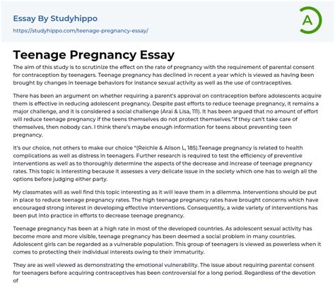 teenage pregnancy essay