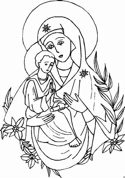Mary Coloring Mother Maria Jesus Catholic God