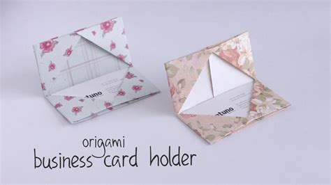 Easy Cardstock Origami Card Holder Diy Diy Business Cards Business