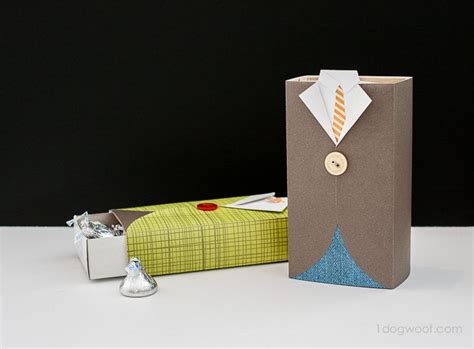 How to make a gift box for father's day. Bow Tie Gift Box with Free Templates - One Dog Woof