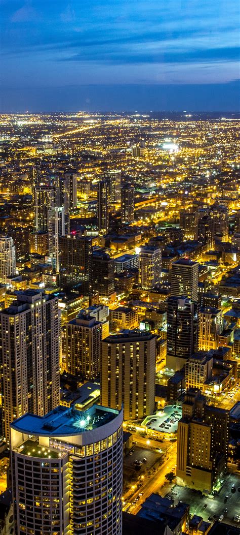 Chicago Wallpaper 4k Illinois City Skyline Night Cityscape