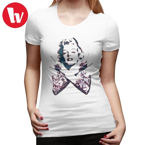 Hard Rock T Shirt Punk Marilyn T Shirt Gray O Neck Women Tshirt Graphic