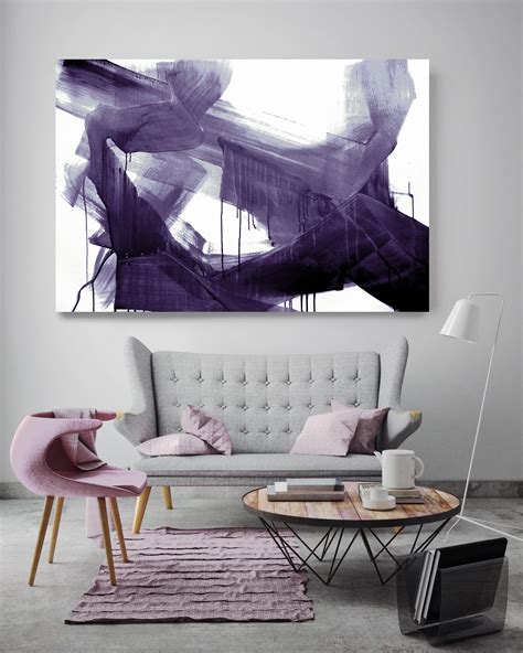 Modern Purple Abstract Painting Purple Bold Modern Art Abstract