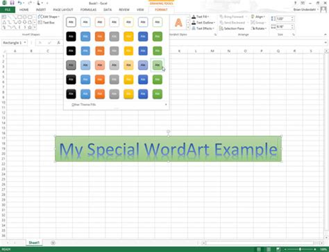 How To Add Wordart In Excel 2013 Dummies