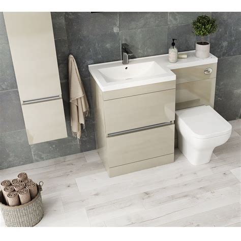 Pemberton L shaped 2 drawer basin and toilet combination ... Elation l shaped combination vanity set an established british manufacturer based in west yorkshire for over 100 years, with design and quality at their core.
