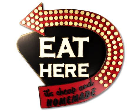 Eat Here Sign Eat Sign Homemade Food Vintage Look Vintage Sign Etsy