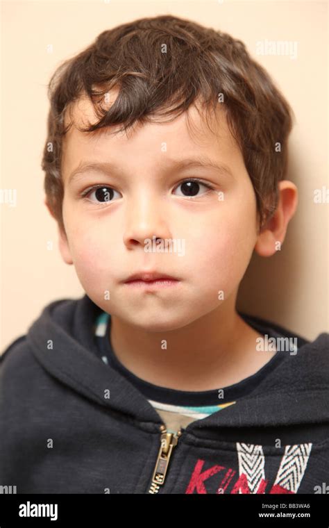 Disobedient 3 Year Old Boy Sulking Stock Photo Alamy
