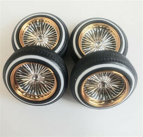 124 125 Model Gold And Chrome Dayton Style Spoke Rims With White Wall