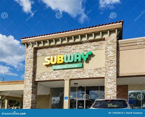 Subway drive thru editorial stock image. Image of front - 176953674