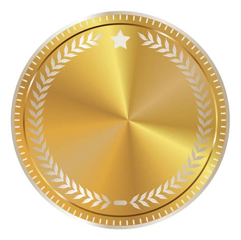 Gold Seal Badge with Decoration PNG Clipart Image | Vectores png image