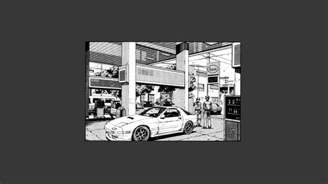 4k Drawing Mitsubishi Lancer Evo V Gas Stations Gray Initial D
