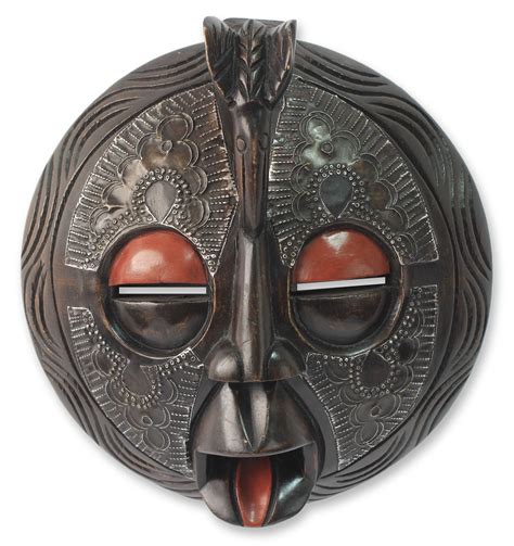 African Wood Mask Sankofa Novica