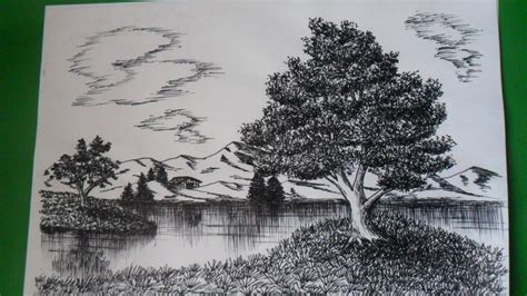 Como Dibujar Un Paisaje Natural A Tinta A Base De Texturas Mediante