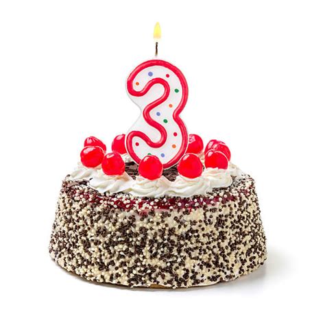 Best Birthday Candles Birthday Cake Number 3 Candle Stock Photos