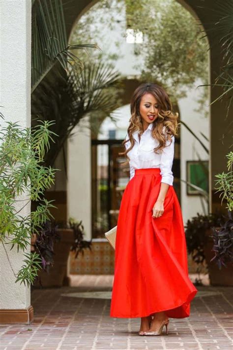 Https://techalive.net/outfit/long Red Skirt Outfit