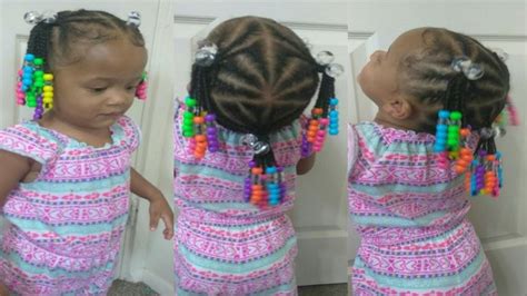 Cute Hairstyle For 1 Year Old Toddlernatural Hair Braids And Beads
