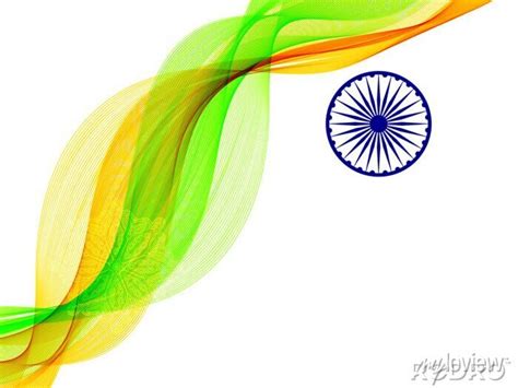 Abstract Wavy Indian Flag Background Design Pattern Posters For The