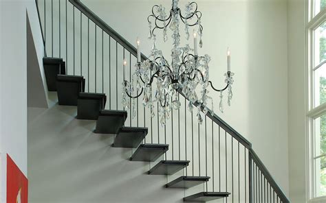 Gorgeous Staircase With Beautiful Chandelier Beautiful Chandelier