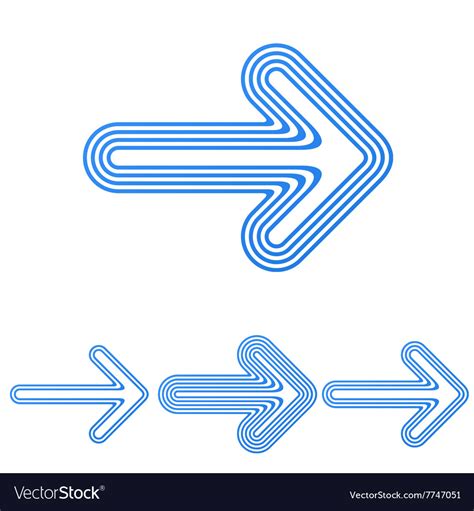 Blue Line Arrow Logo Design Set Royalty Free Vector Image