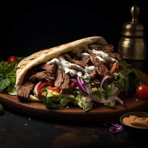 Premium Ai Image Turkish Doner Gyro Shawarma Sandwich