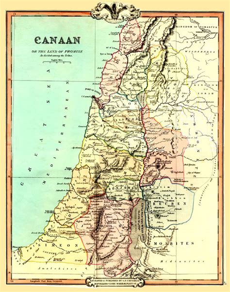 Map Of Canaan Or The Land Of Promise 1854 Made By G F Cruchley