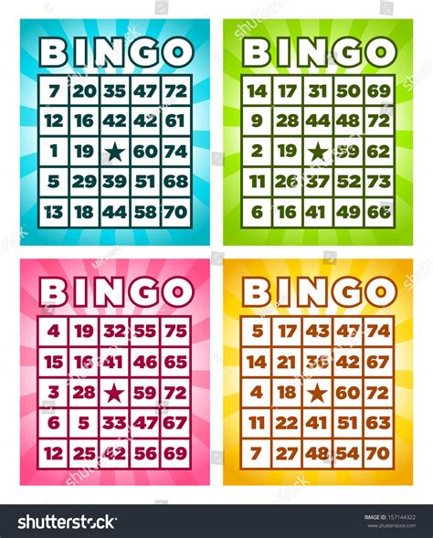 Colorful Set Bingo Cards Stock Illustration 157144322 Shutterstock
