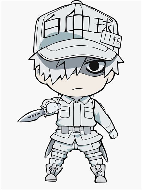 Cells At Work White Blood Cell Sticker For Sale By Chibify Redbubble