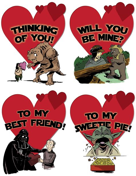 Happy Valentine Best Wishes Greetings Printable Star Wars Valentines