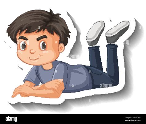 Boy Lying On Floor Drawing Stock Vector Images Alamy