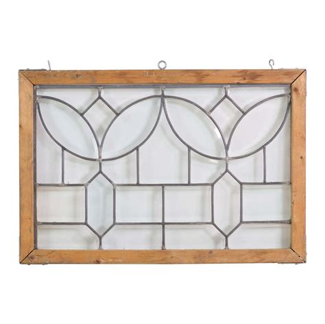 Reclaimed Beveled Leaded Glass Pine Frame Window Olde Good Things