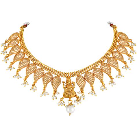 buy asmitta traditional kuri shape gold plated choker style necklace