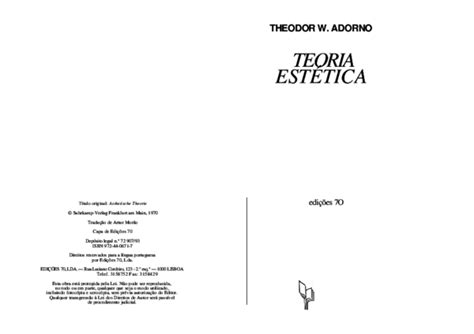 Pdf Theodor W Adorno Teoria Estética Raphaella Grego