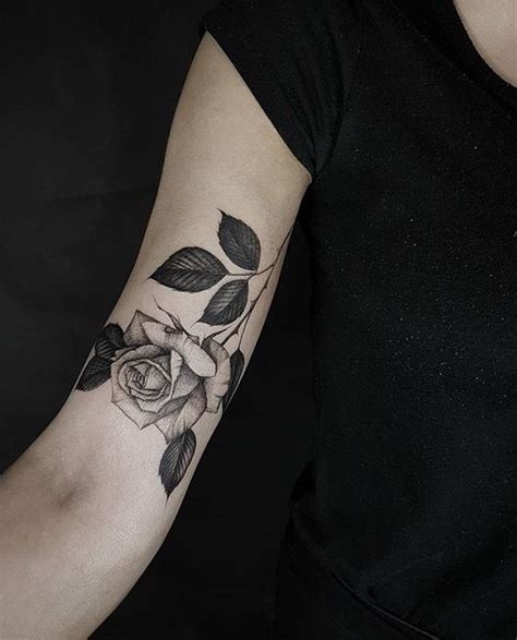 Black Rose Tattoo On The Upper Arm Black Rose Tattoo Black Rose